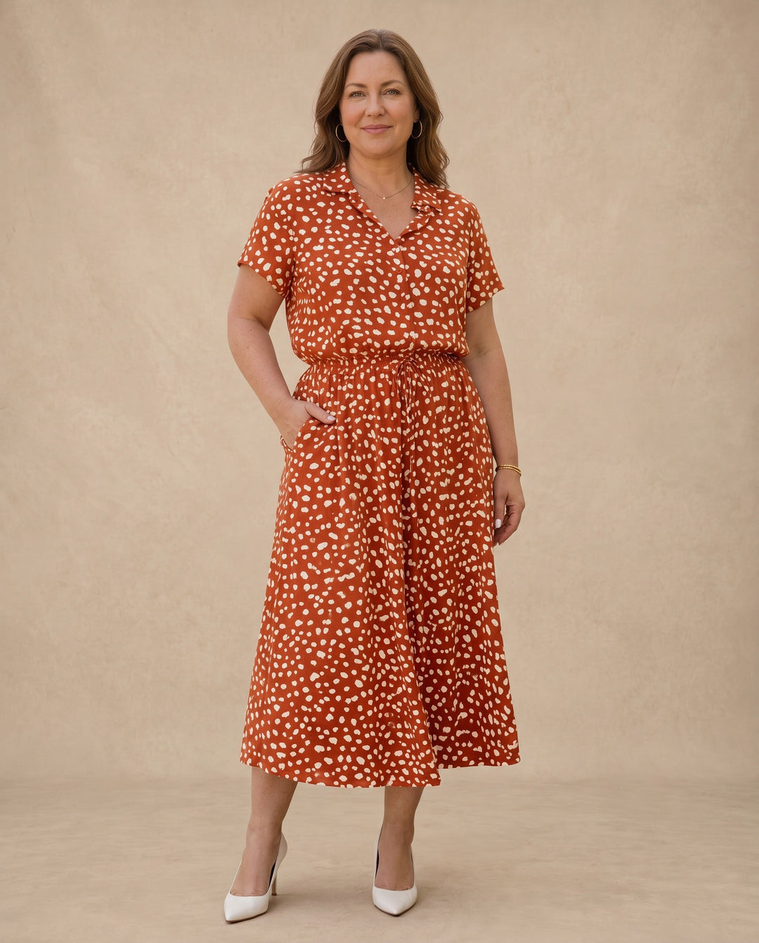 Claribel Printed Midi Dress