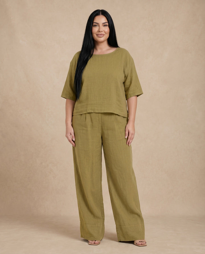 Bea Wide-Leg Linen Set