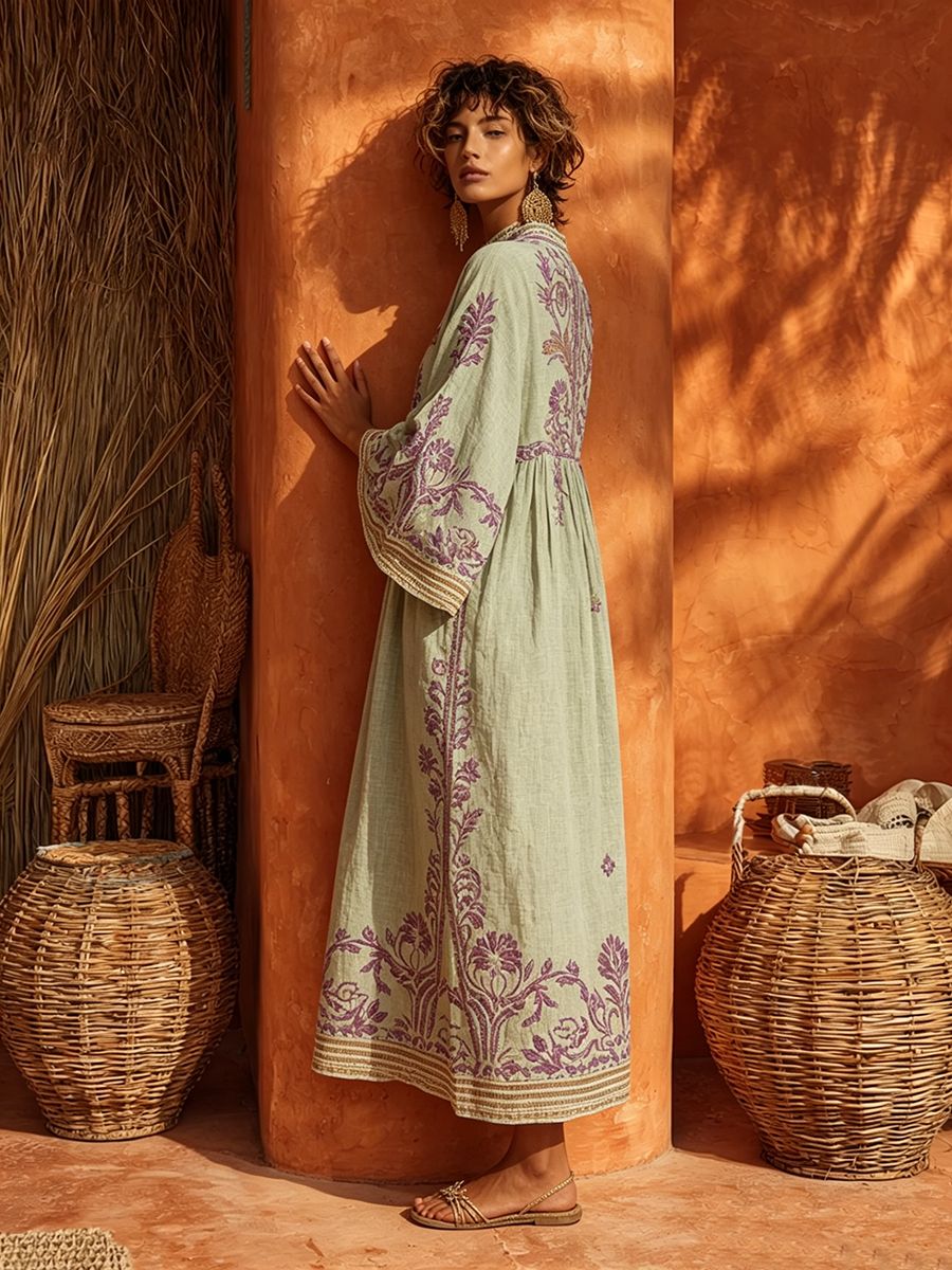 Elysia | Boho Embroidered Dress