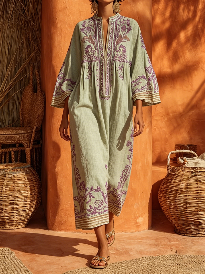 Elysia | Boho Embroidered Dress