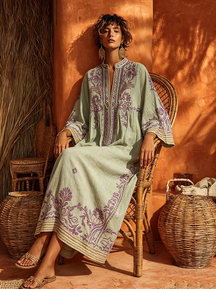 Elysia | Boho Embroidered Dress