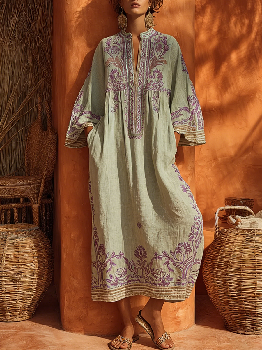 Elysia | Boho Embroidered Dress