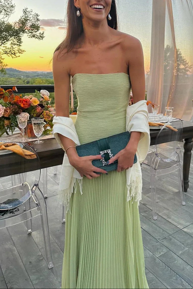 Elena | Long Pleated Dress