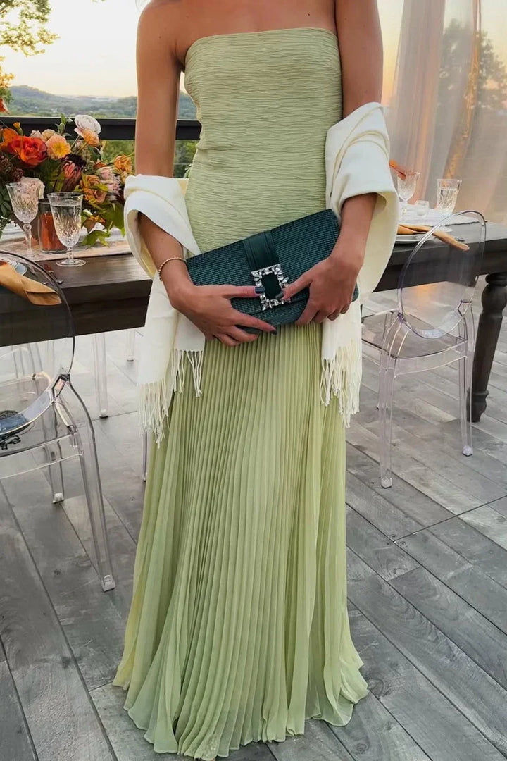 Elena | Long Pleated Dress