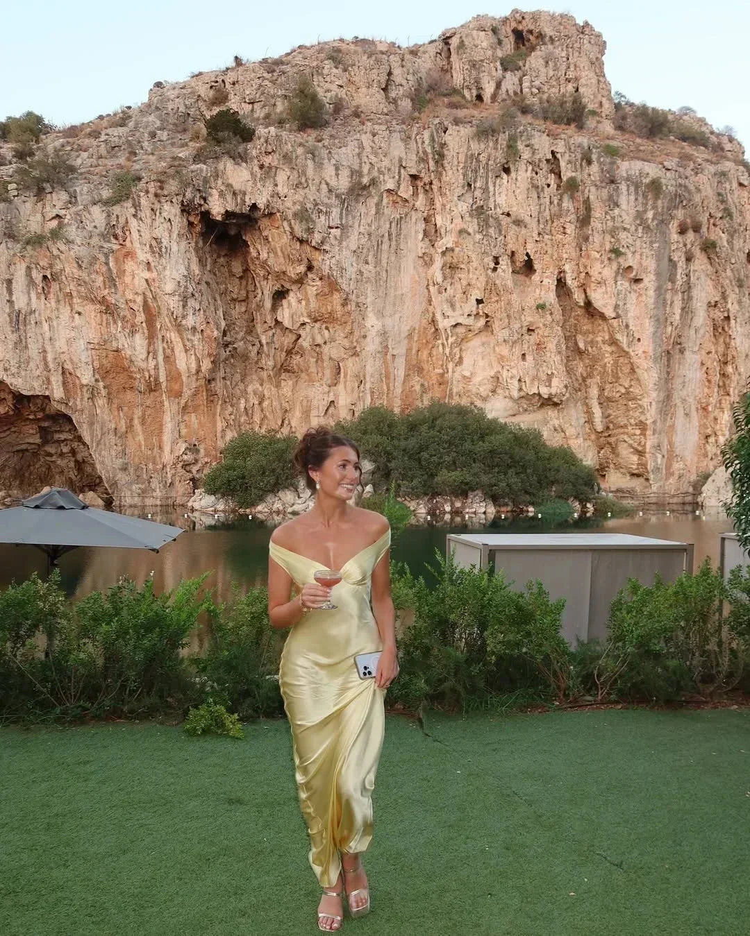 Mireille | Off-Shoulder Satin Dress