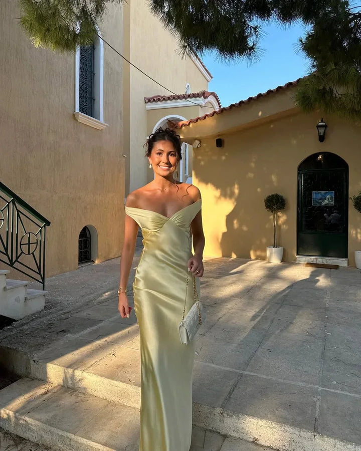 Mireille | Off-Shoulder Satin Dress