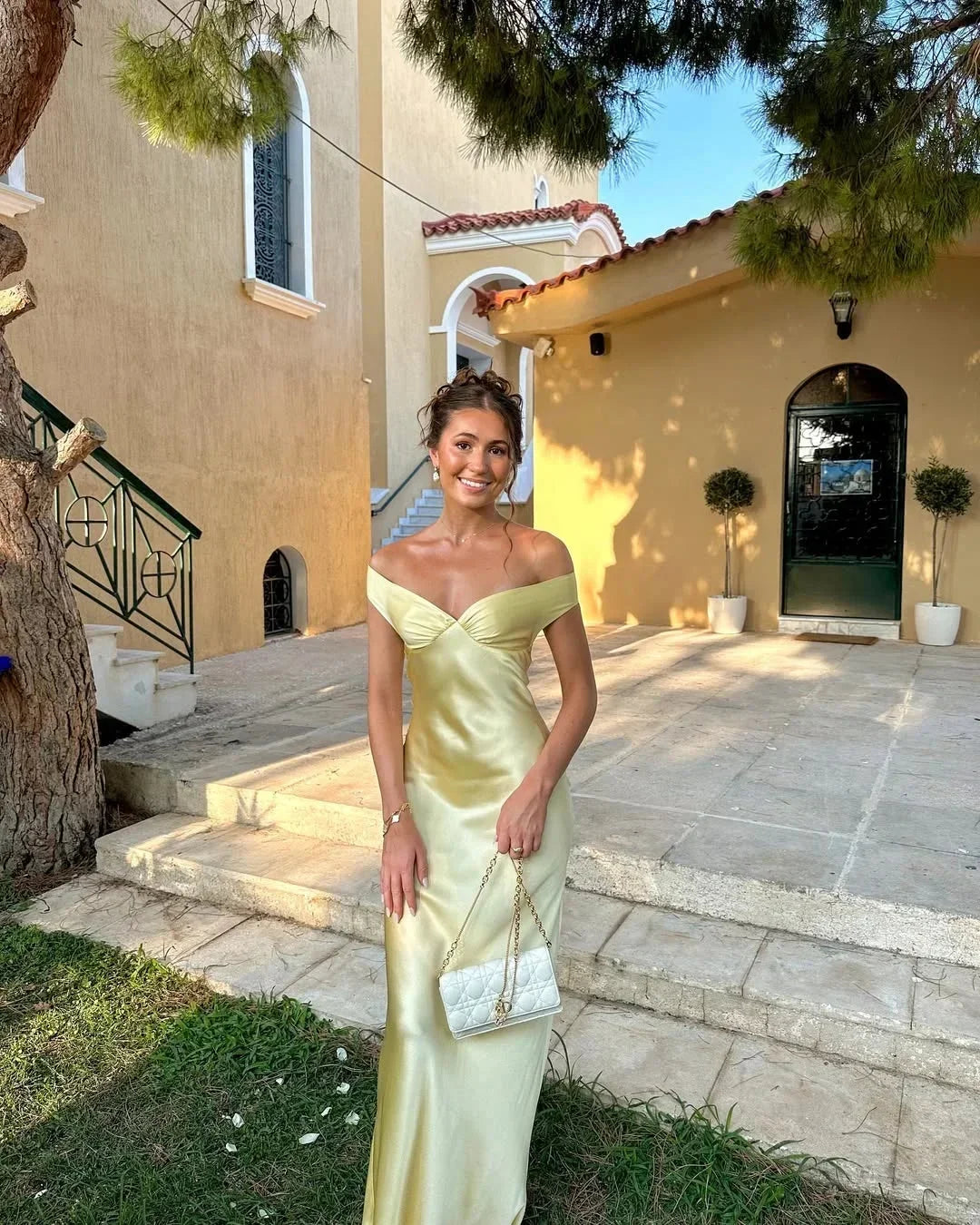 Mireille | Off-Shoulder Satin Dress