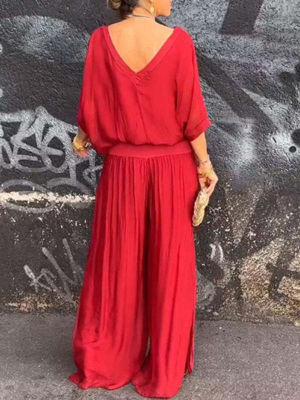 Amara | V-Neck Pants Set