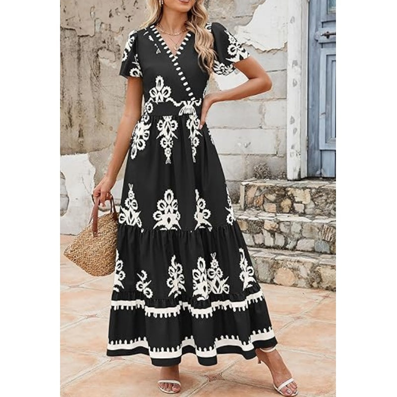 Aria | V-Neck Maxi Dress